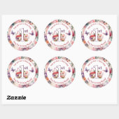 Fairy First Birthday Enchanted Butterfly Garden Runder Aufkleber (Blatt)