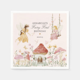 Fairy First Birthday Enchanted Dessert Tableware Serviette