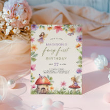 Fairy First Birthday Enchanted Forest Floral Girl