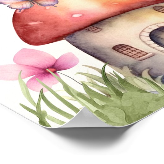 Fairy First Birthday Enchanted Forest Welcome Poster (Ecke)