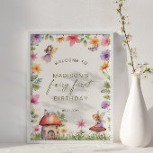 Fairy First Birthday Enchanted Forest Welcome Poster