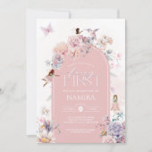 Fairy First Birthday Enchanted Garden Girls Fee Einladung (Vorderseite)