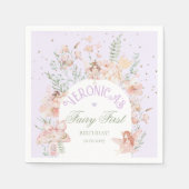 Fairy First Birthday Enchanted garden Lilac Serviette (Vorderseite)