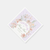 Fairy First Birthday Enchanted garden Lilac Serviette (Ecke)