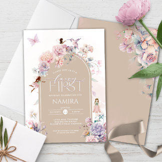 Fairy First Birthday Enchanted Garden Party Einladung