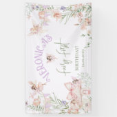 Fairy First Birthday Enchanted garden Whimsical Banner (Vertikal)