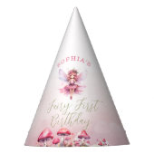 Fairy First Birthday Enchanted Woods Partyhütchen (Vorderseite)