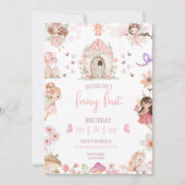 Fairy First Birthday Forest Watercolor Mushroom  Einladung (Vorderseite)