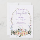 Fairy First  Birthday Forest Watercolor Mushroom  Einladung (Vorderseite)