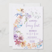 Fairy First  Birthday Forest Watercolor Mushroom  Einladung (Vorderseite)