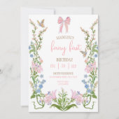 Fairy First Birthday Forest Watercolor Mushroom  Einladung (Vorderseite)