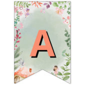 Fairy First Birthday Forest Watercolor Mushroom Wimpelkette (Zweite Fahne)