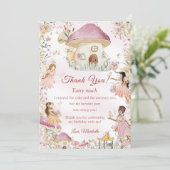 Fairy First Birthday Foto Vielen Dank Einladung (Stehend Vorderseite)