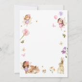 Fairy First Birthday Girl 1. Fairy Forest Magical Einladung (Rückseite)