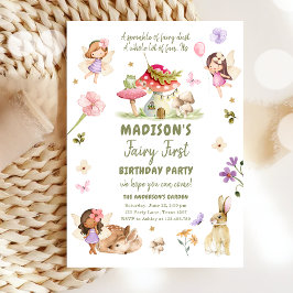 Fairy First Birthday Girl 1. Fairy Forest Magical Einladung