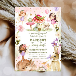 Fairy First Birthday Girl 1. Fairy Forest Magical Einladung