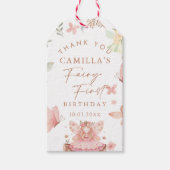 Fairy First Birthday Girl Danke Geschenkanhänger (Vorderseite)