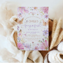 Fairy First Birthday Girl Einladung