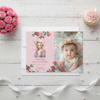 Fairy First Birthday Invitation | Dusty Pink Einladung