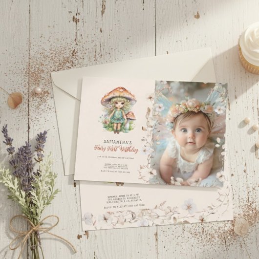 Fairy First Birthday Invitation | Dusty Purple Einladung