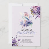 Fairy First Birthday Invitation | Dusty Purple Einladung (Vorderseite)
