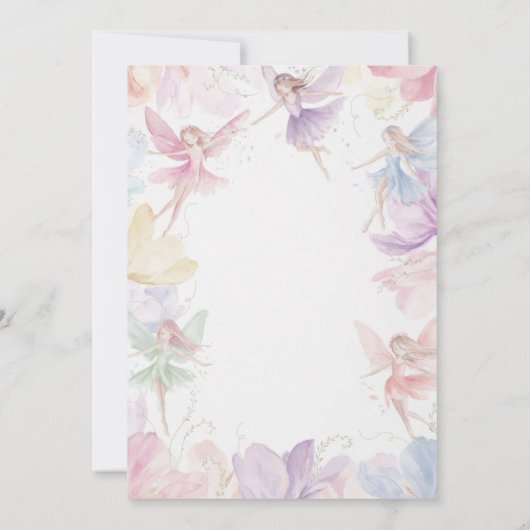 Fairy First Birthday Invitation Einladung (Rückseite)