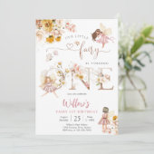 Fairy First Birthday Invitation Einladung (Stehend Vorderseite)