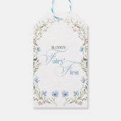 Fairy First Birthday Invitation | Elegant Blue  Geschenkanhänger (Rückseite)