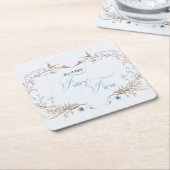 Fairy First Birthday Invitation | Elegant Blue  Rechteckiger Pappuntersetzer (angewinkelt)