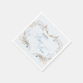 Fairy First Birthday Invitation | Elegant Blue  Serviette (Ecke)