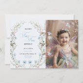 Fairy First Birthday Invitation | Floral Photo Einladung (Vorderseite)