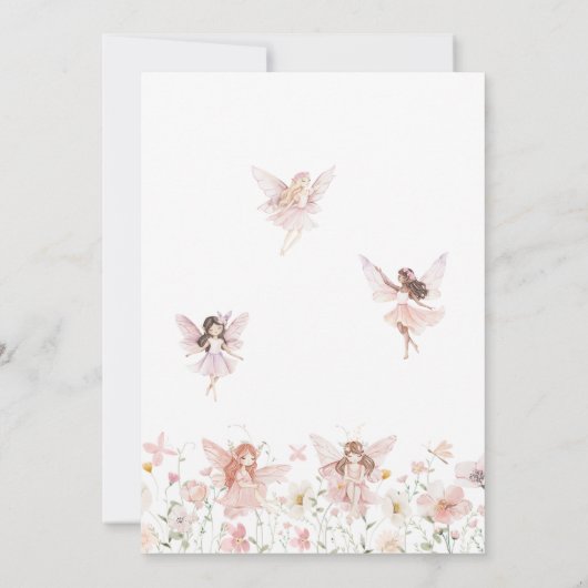 Fairy First Birthday Invitation Girl Einladung (Rückseite)