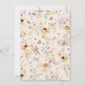 Fairy First Birthday Invitation Wildflower 1st Einladung (Rückseite)