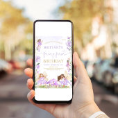 Fairy First Birthday Lila Magische Wildblume Einladung