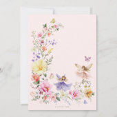 Fairy First Birthday Lush Wildblume Garden Party Einladung (Rückseite)