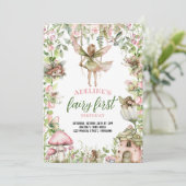 Fairy First Birthday Magical Forest Watercolor Einladung (Stehend Vorderseite)
