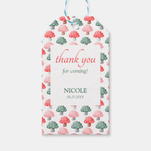 Fairy First Birthday Niedlich farbenfrohe Pilze Geschenkanhänger