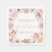 Fairy First Birthday Paper Napkins Serviette (Vorderseite)