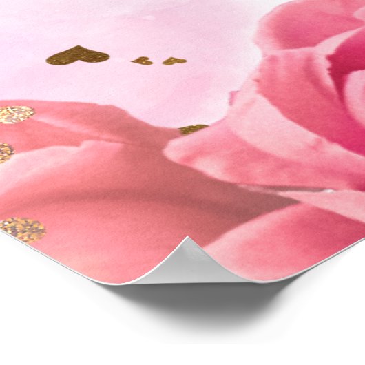 Fairy First Birthday Party Baby Girl Begrüßungszei Poster (Ecke)