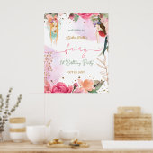 Fairy First Birthday Party Baby Girl Begrüßungszei Poster (Küche)