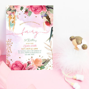 Fairy First Birthday Party Baby Girl Einladung