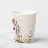 Fairy First Birthday Party Blush Pink Personalisie Pappbecher (Rückseite)