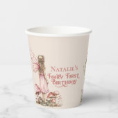 Fairy First Birthday Party Blush Pink Personalisie Pappbecher (Vorderseite)
