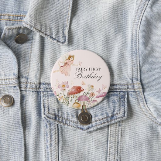 Fairy First Birthday Party Dessert Gevor Button (Beispiel)