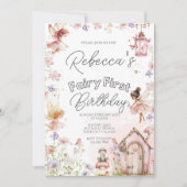 Fairy First Birthday Party Einladung (Vorderseite)