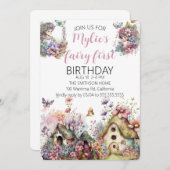 Fairy First Birthday Party Einladung (Vorne/Hinten)
