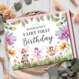 Fairy First Birthday Party Einladung Postkarte