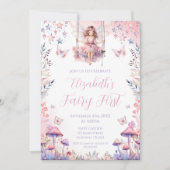 Fairy First birthday Party Invitation Einladung (Vorderseite)