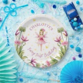 Fairy First Birthday Party Paper Plate Pappteller (Party)