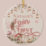 Fairy First Birthday Party Personalisiert Danke Keramik Ornament<br><div class="desc">Fügen Sie eine Touch von Launen und Dankbarkeit zu Ihrer Märchen ersten Geburtstagsparty mit unserer Fairy First Birthday Party Personalisiert Dankeschön Keramik Ornament! Diese bezaubernden Ornamente sind der perfekte Weg, um Ihren Gästen zu danken, dass sie sich in den Zauber Ihres kleinen besonderen Tages eingefunden haben. Unsere liebevoll und mit...</div>